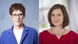 Schwarz-grüne Koalition auf Bundesebene? Annette Kramp Karrenbauer und Kathrin Göring-Eckardt schließen das nicht aus.